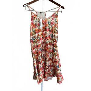 Newshows Floral Boho Spaghetti Strap Summer Dress Beachwear S